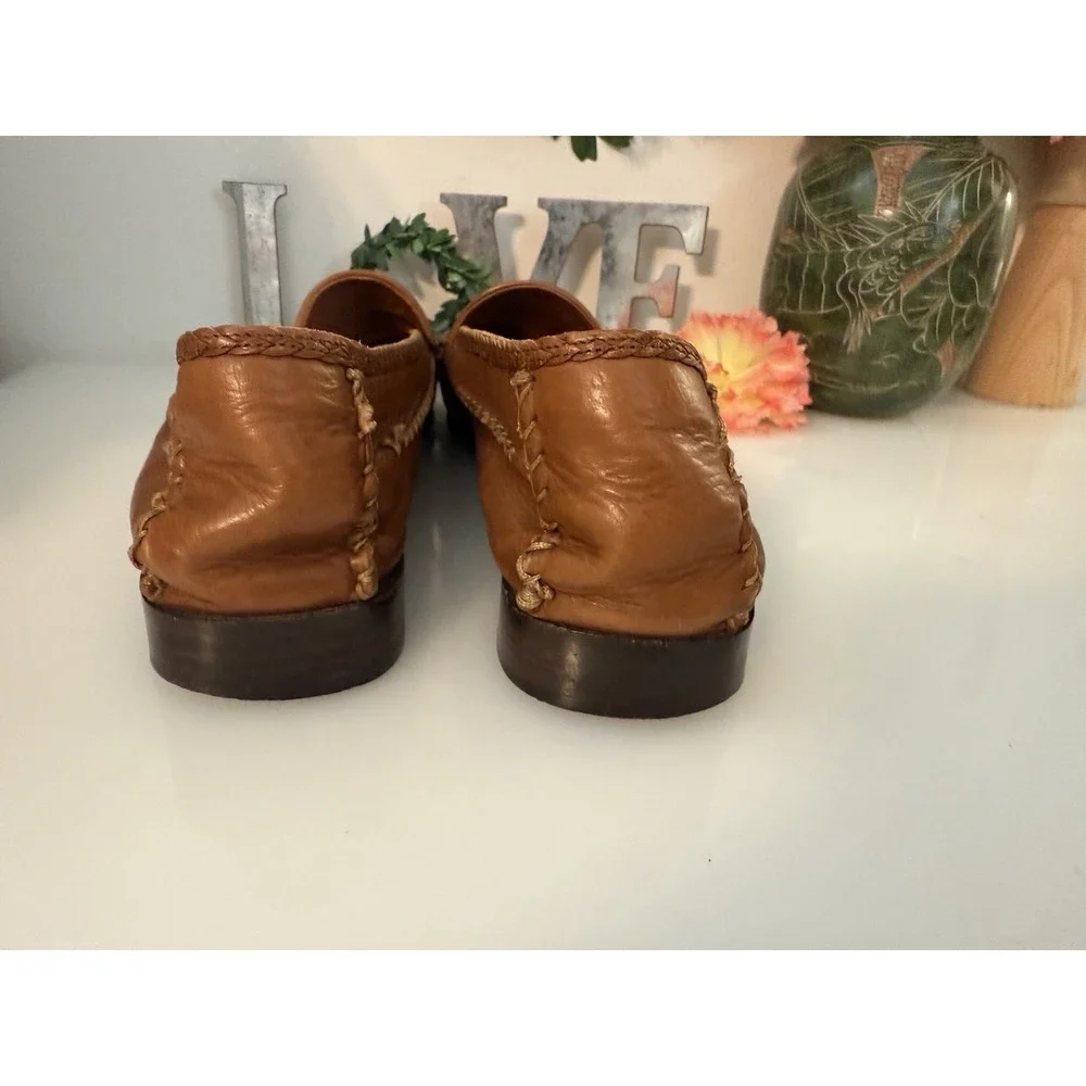 Bragano Italy Leather Tasseled Loafers Size‎ 10.5 M Men's Moccasins Cognac Brown